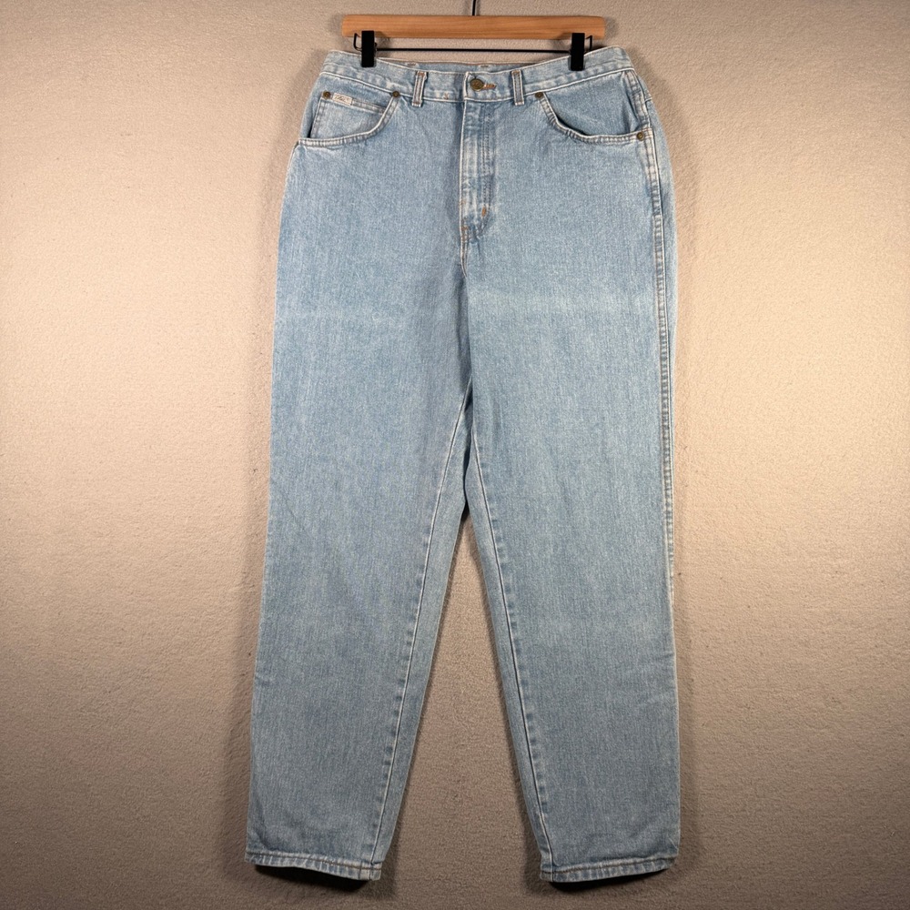 Vintage Chic High Waisted Mom Jeans Light Wash Tapered Leg USA Made Size 18W